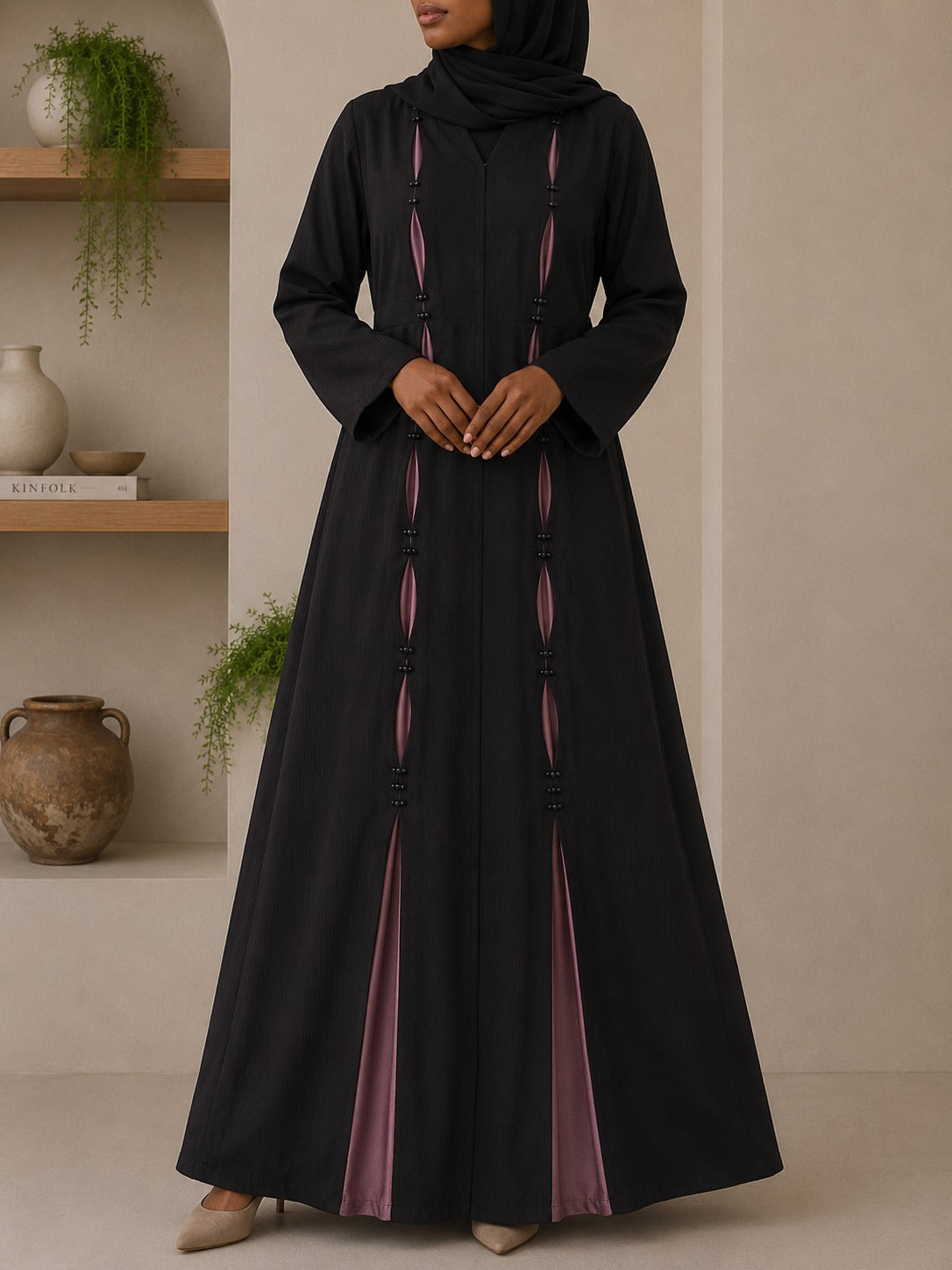 Black Orchid Abaya Set