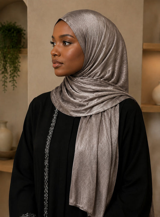Metallic Brushed Satin Hijab