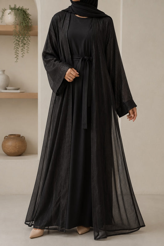 Midnight Shimmer Abaya Set