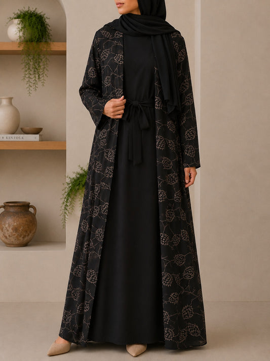 Noir Botanica l Abaya Set