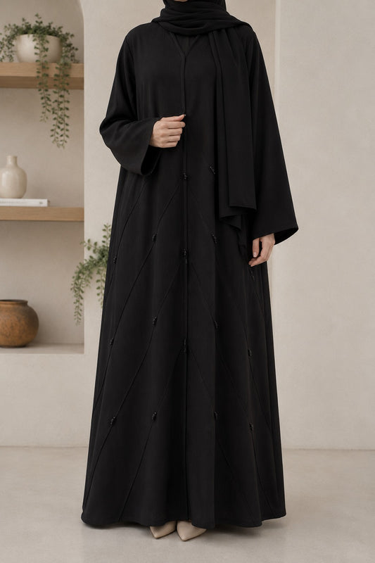 Onyx Lattice Abaya Set
