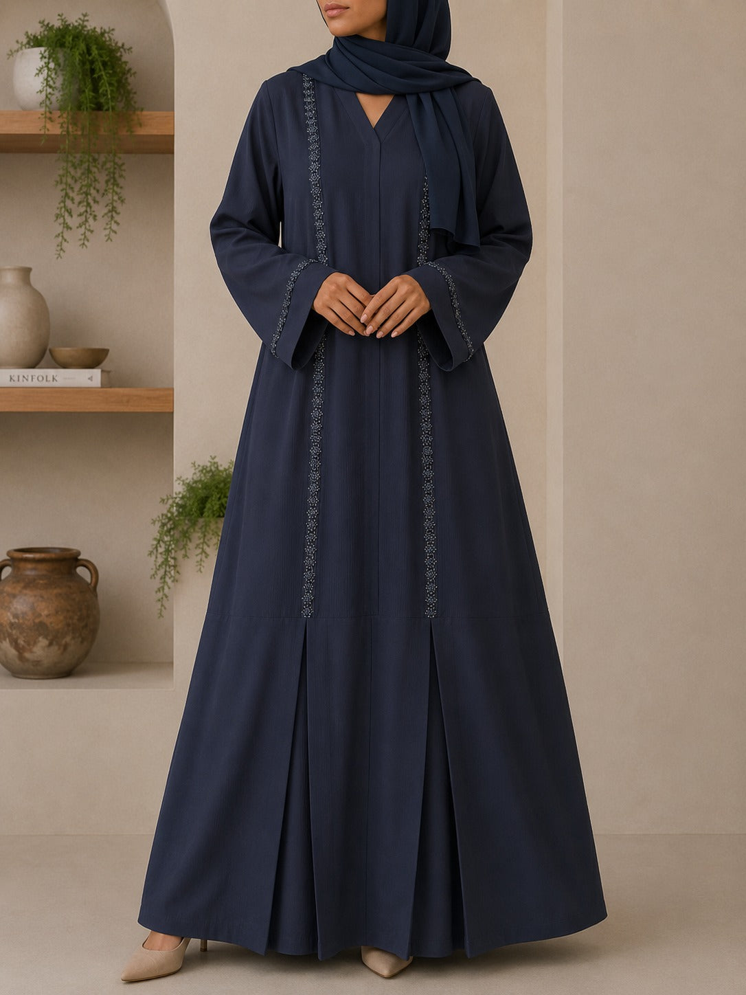Sapphire Bloom Abaya Set