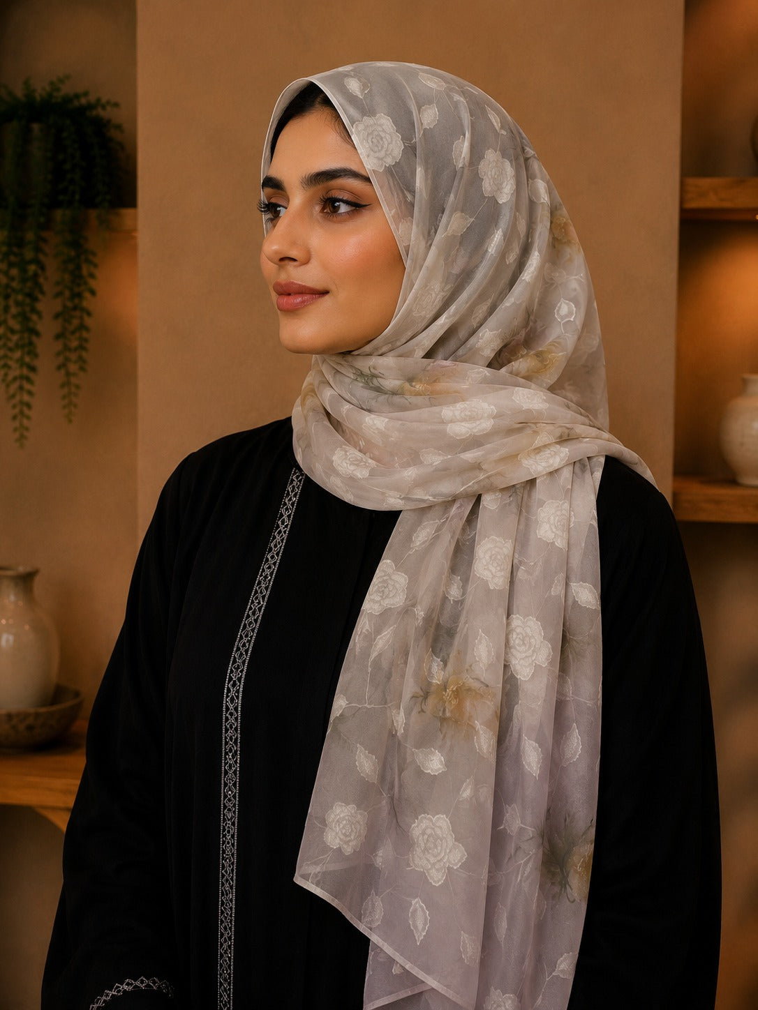 Vintage Floral Patched Hijab