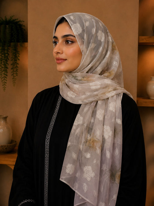 Vintage Floral Patched Hijab