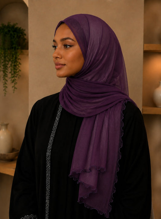 Wavy Edge Net Hijab