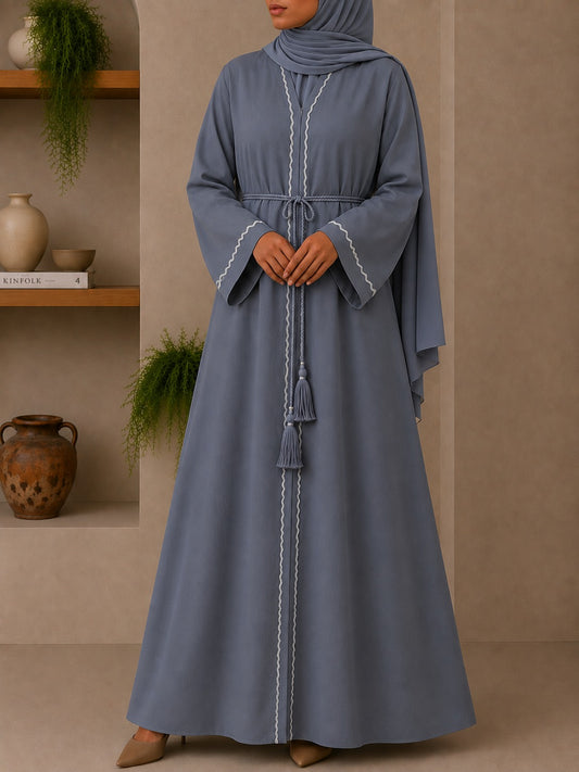 Slate Wave Abaya Set